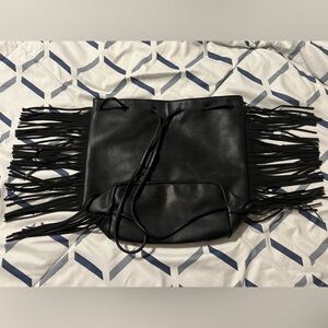 Victoria Secret black tassel bag
